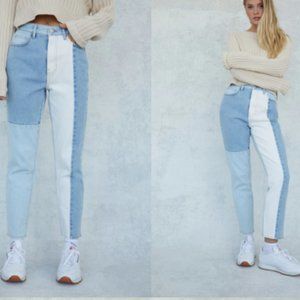 Pacsun Eco Hopper Patch High Rise Mom Jeans Panel Relaxed Straight Leg: 25